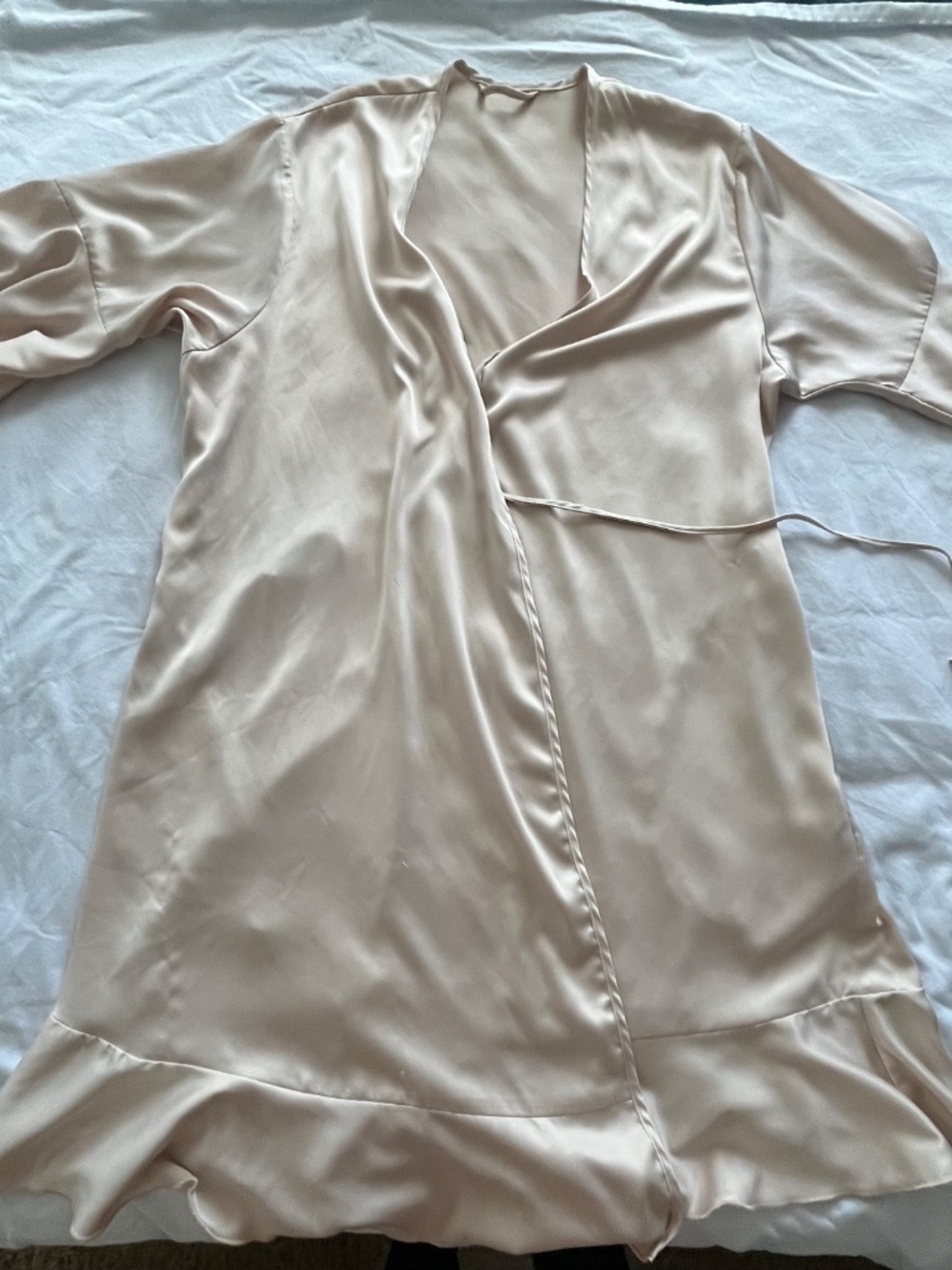 soft pink satin robe